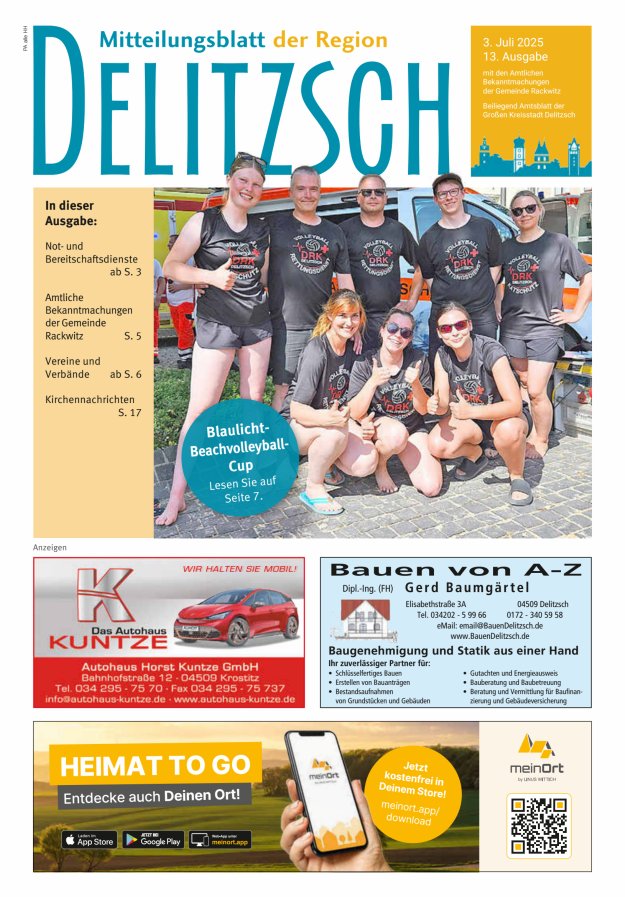 Mitteilungsblatt der Region Delitzsch Titelblatt 13/2025