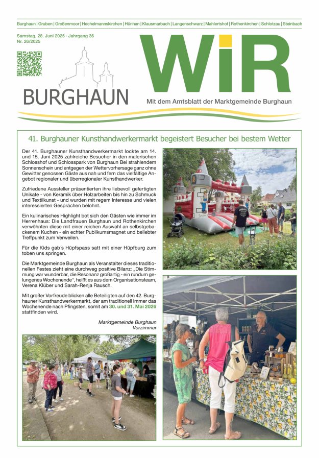WIR - mit Amtsblatt der Marktgemeinde Burghaun Titelblatt 26/2025