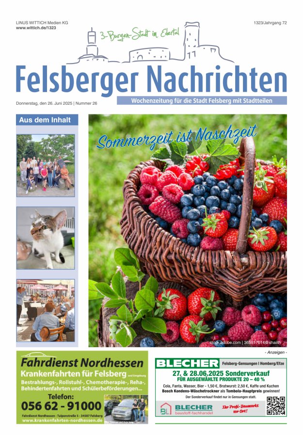 Felsberger Nachrichten Titelblatt 26/2025