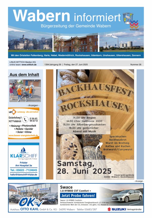 Wabern informiert Titelblatt 26/2025