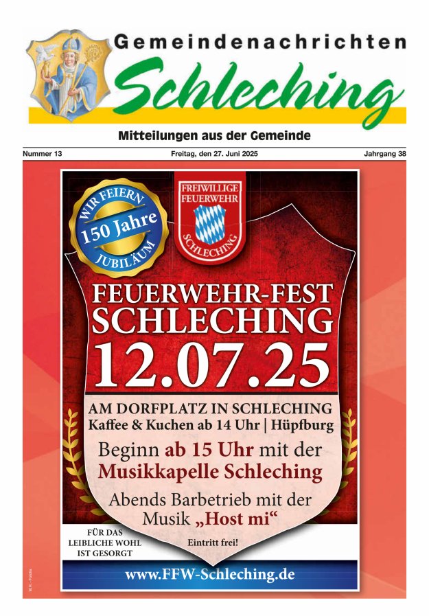 Gemeindenachrichten Schleching Titelblatt 13/2025