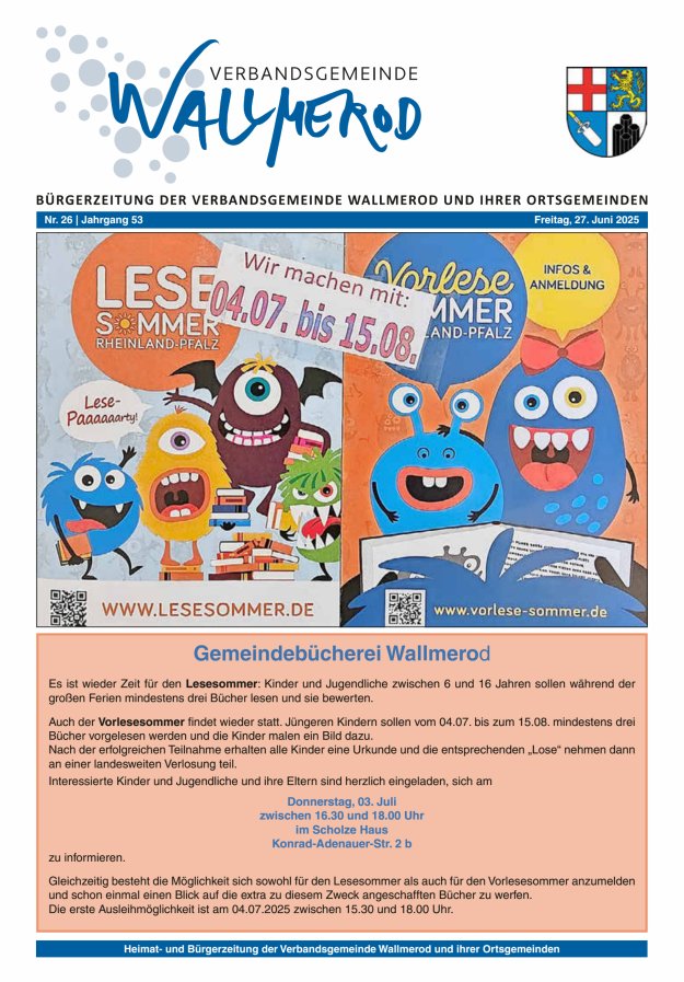 Wir über uns - Verbandsgemeinde Wallmerod Titelblatt 26/2025