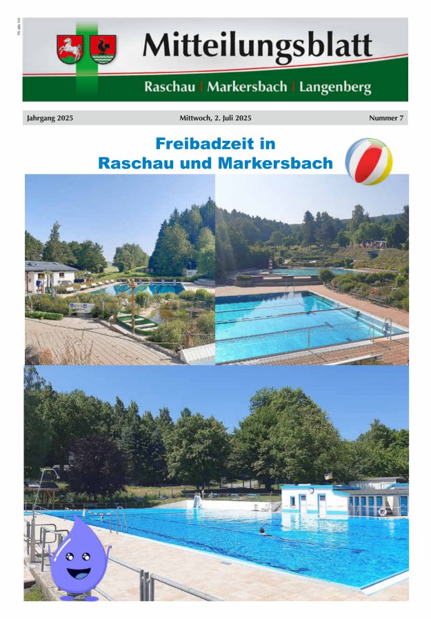 Mitteilungsblatt der Gemeinde Raschau-Markersbach Titelblatt 07/2025