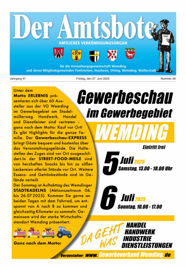 Der Amtsbote - Wemding Verwaltungsgemeinschaft Titelblatt 26/2025