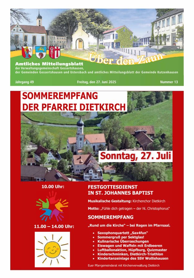 Über den Zaun Titelblatt 13/2025