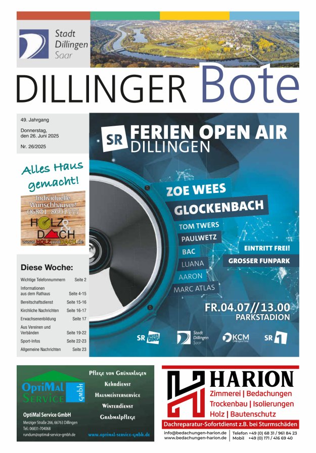 Dillinger Bote Titelblatt 26/2025