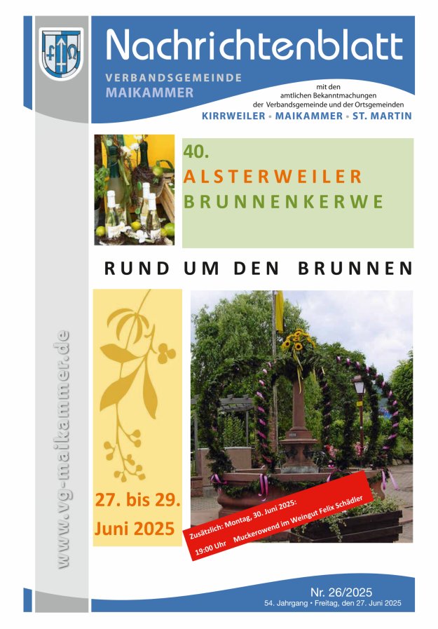Nachrichtenblatt VG Maikammer Titelblatt 26/2025