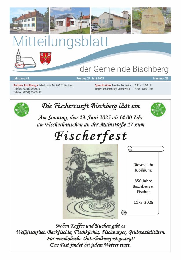 Mitteilungsblatt der Gemeinde Bischberg Titelblatt 26/2025