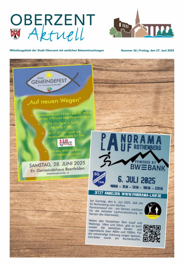 Oberzent aktuell Titelblatt 26/2025