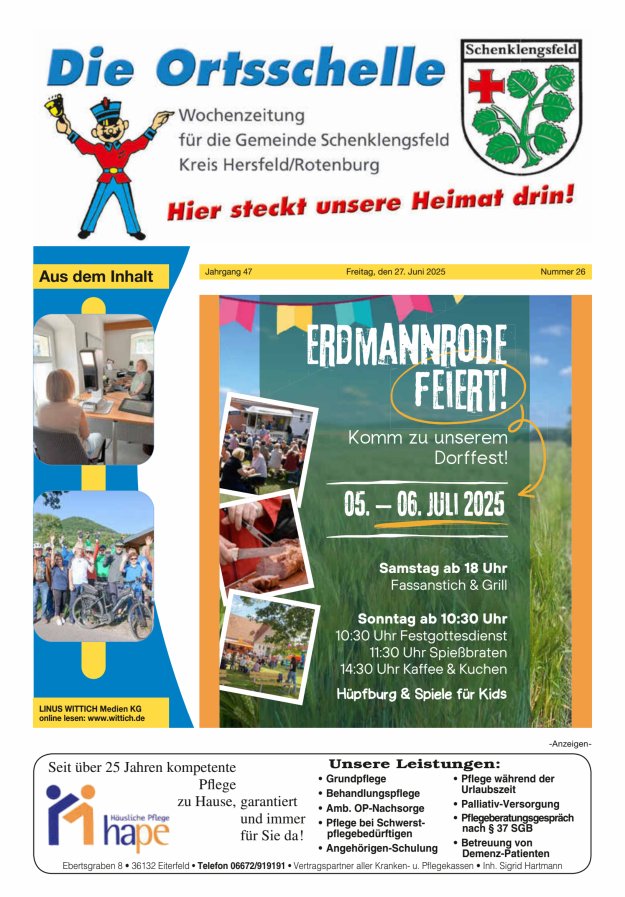 Die Ortsschelle Titelblatt 26/2025