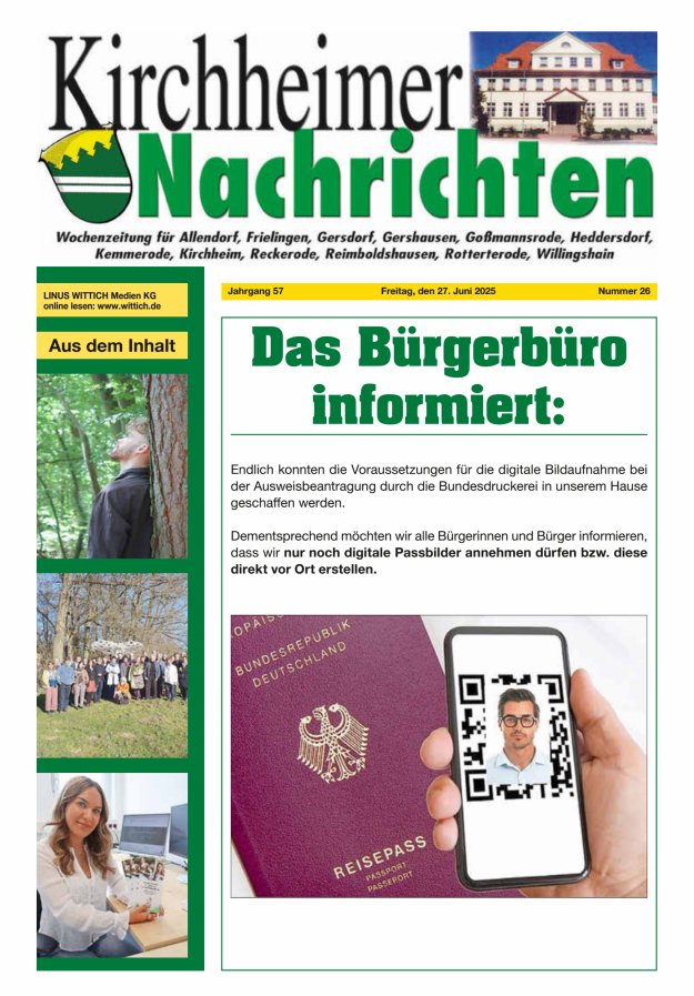 Kirchheimer Nachrichten Titelblatt 26/2025