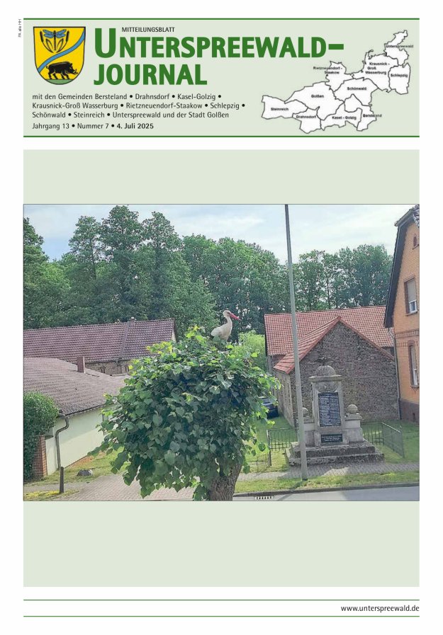 Unterspreewald-Journal Titelblatt 07/2025
