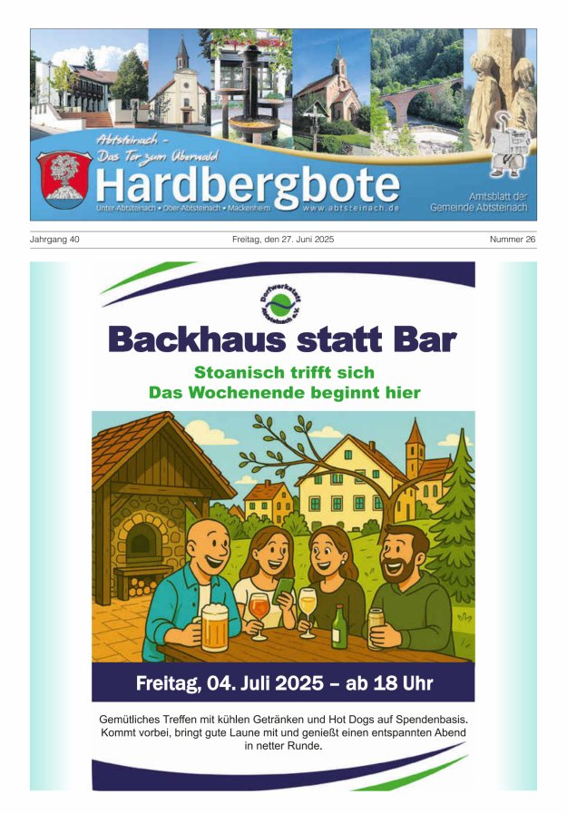 Hardbergbote - Mitteilungsblatt der Gemeinde Abtsteinach Titelblatt 26/2025