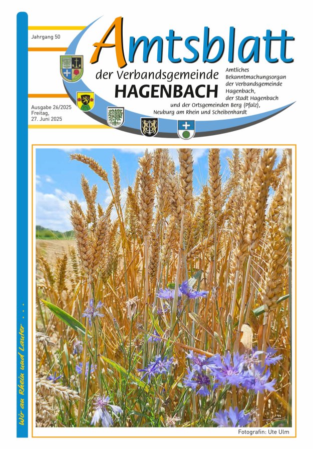 Amtsblatt der VG Hagenbach Titelblatt 26/2025