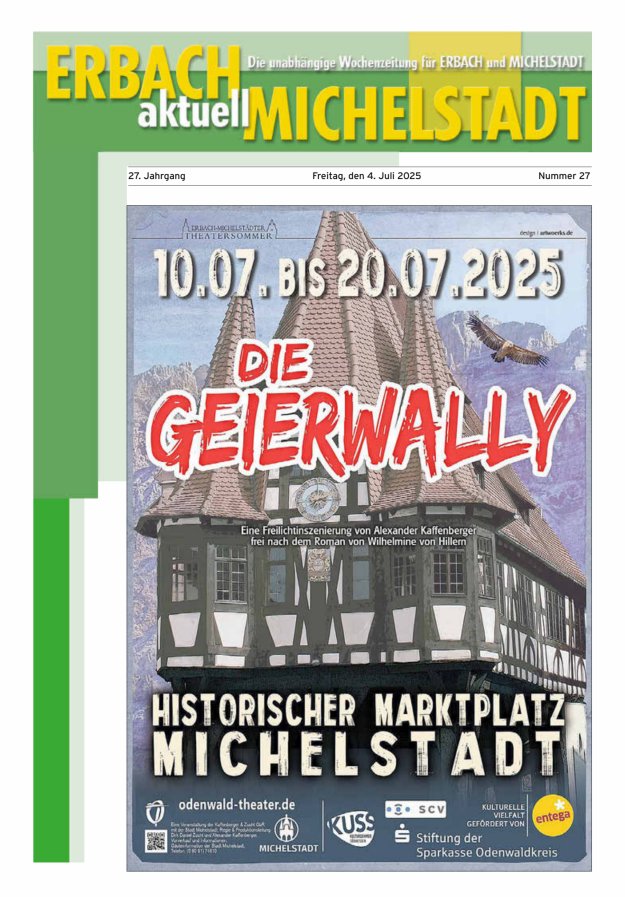 Erbach-Michelstadt aktuell Titelblatt 27/2025