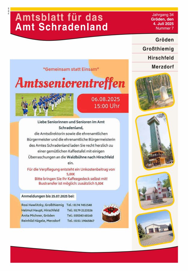 Amtsblatt für das Amt Schradenland Titelblatt 07/2025