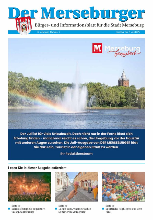 Der Merseburger - Bürger- und Informationsblatt für die Stadt Merseburg Titelblatt 07/2025