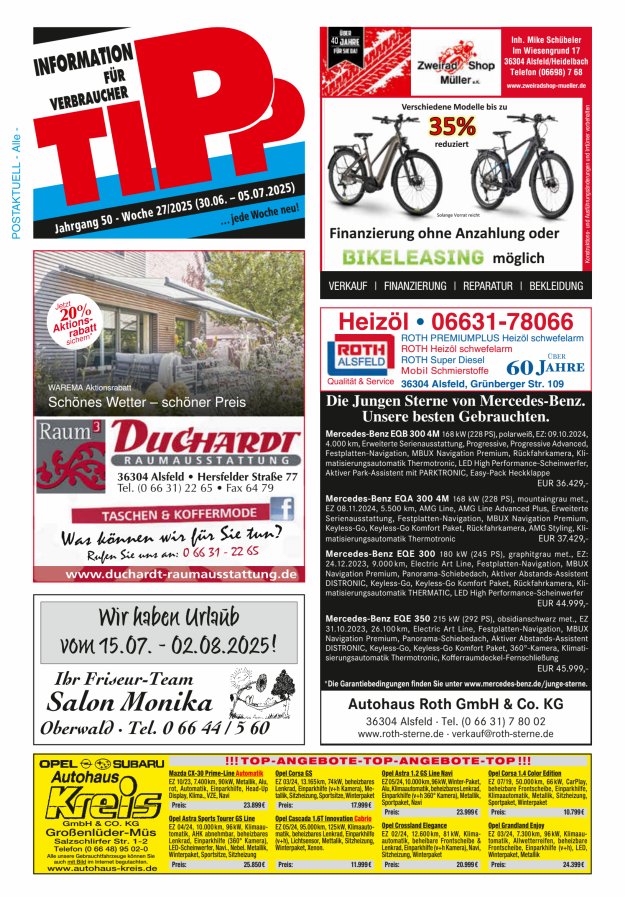 Tipp Vogelsberg Titelblatt 27/2025