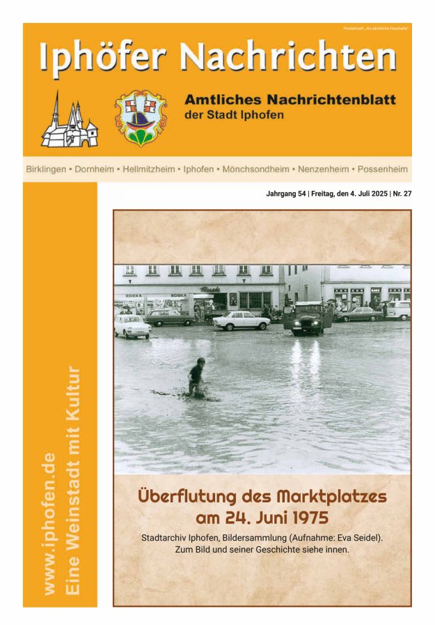Iphöfer Nachrichten Titelblatt 27/2025