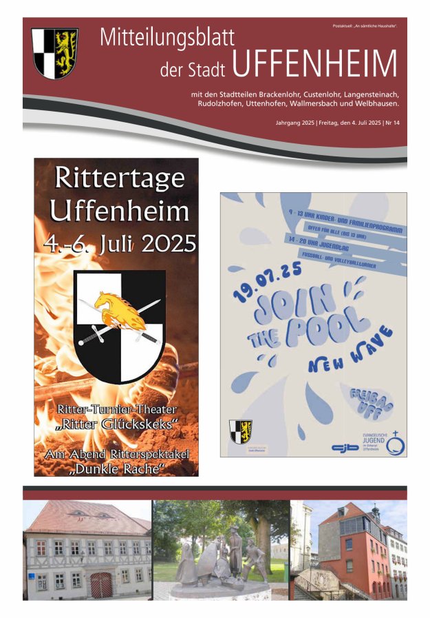 Mitteilungsblatt der Stadt Uffenheim Titelblatt 14/2025