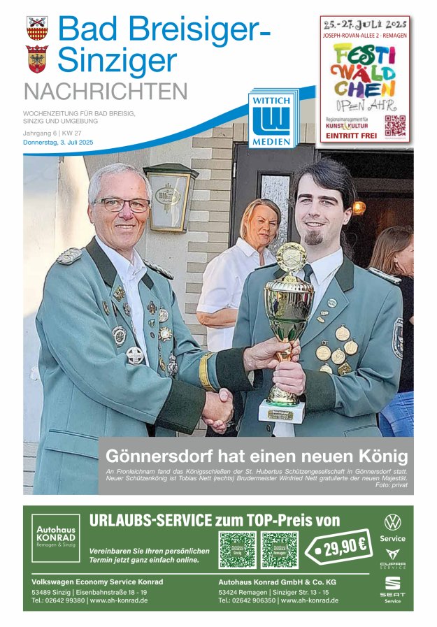 Bad Breisiger-Sinziger Nachrichten Titelblatt 27/2025