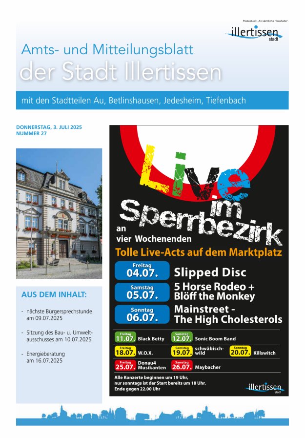 Amts- und Mitteilungsblatt Stadt Illertissen Titelblatt 27/2025