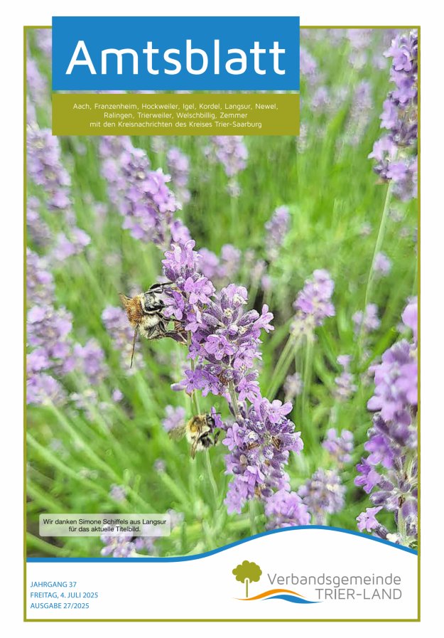 Amtsblatt VG Trier-Land Titelblatt 27/2025