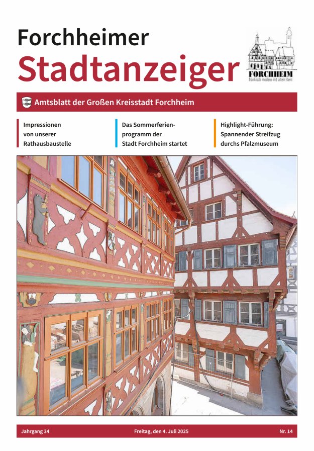 Forchheimer Stadtanzeiger Titelblatt 14/2025