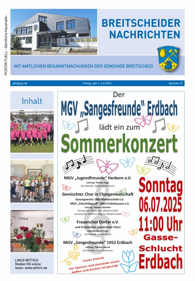 Breitscheider Nachrichten Titelblatt 27/2025