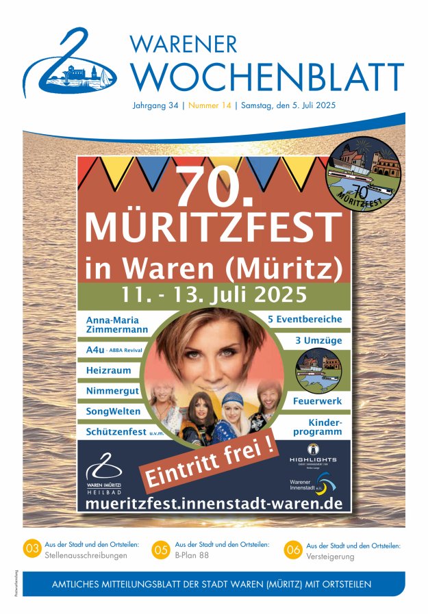 Warener Wochenblatt Titelblatt 14/2025