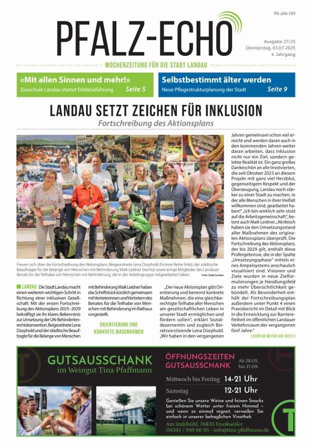 Pfalz-Echo Titelblatt 27/2025