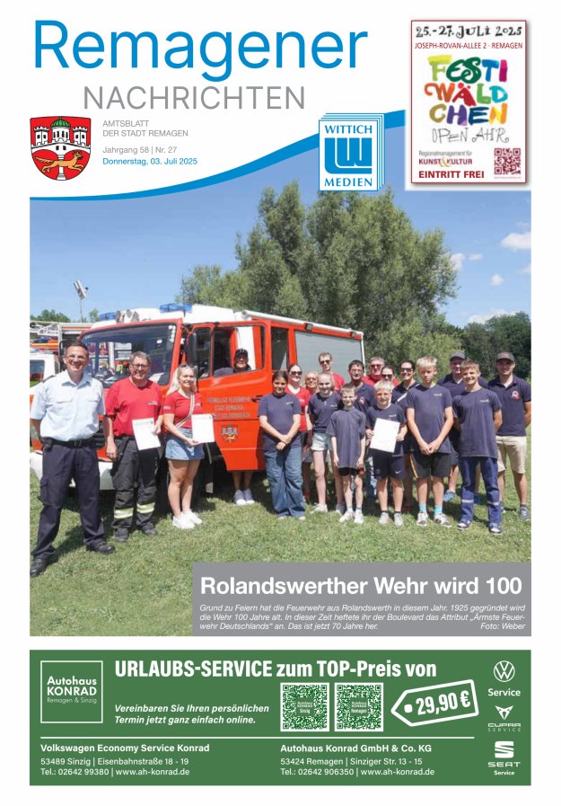 Remagener Nachrichten Titelblatt 27/2025