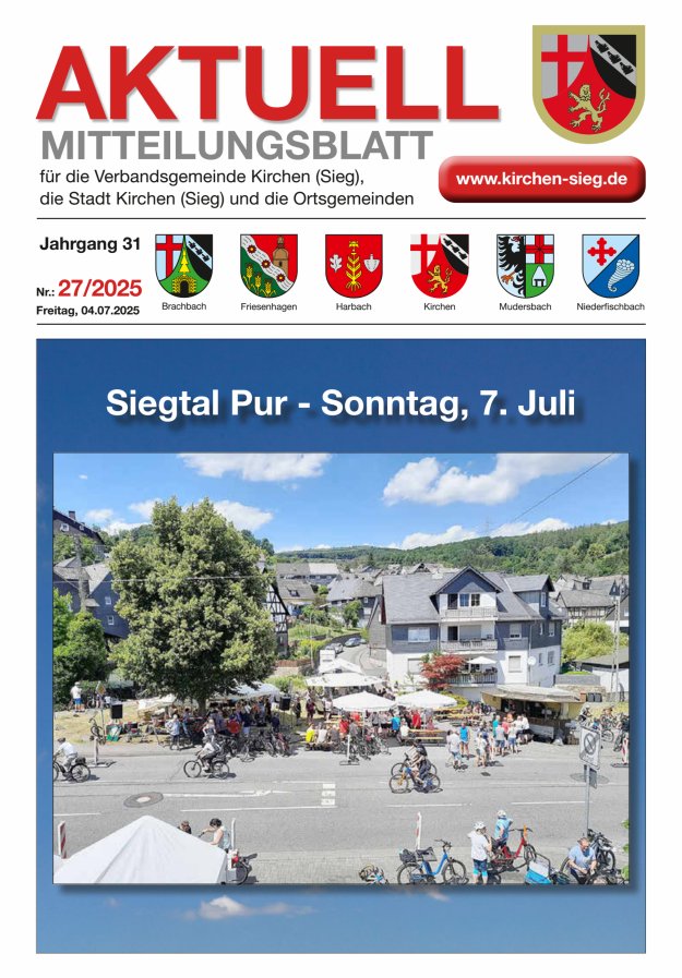 Aktuell - Mitteilungsblatt für die VG Kirchen (Sieg) Titelblatt 27/2025