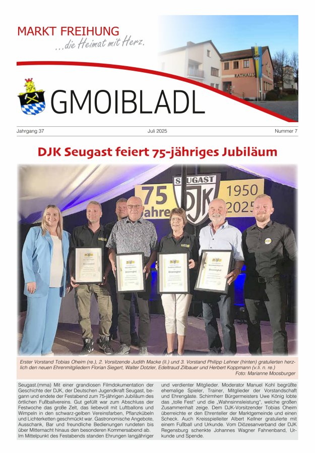 Markt Freihung Mitteilungsblatt Titelblatt 07/2025