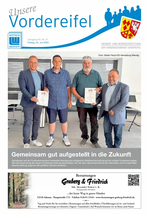 Mitteilungsblatt Vordereifel - Heimat- u Bürgerzeitung der VG Vordereifel Titelblatt 27/2025