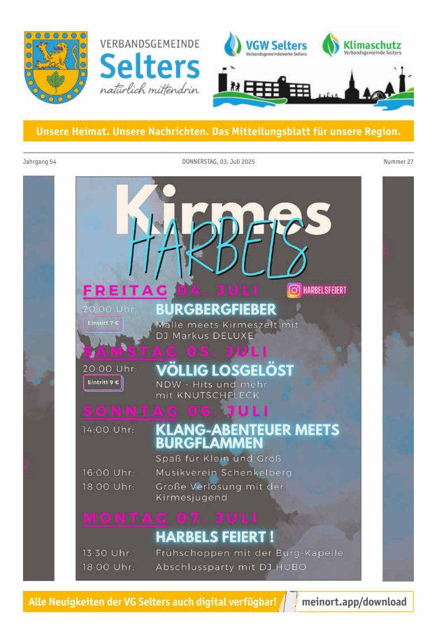 Unsere Verbandsgemeinde Selters Ww Titelblatt 27/2025