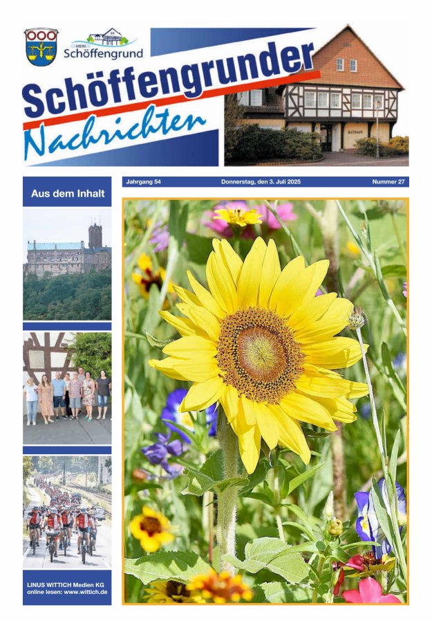 Schöffengrunder Nachrichten Titelblatt 27/2025