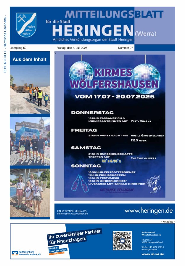 Mitteilungsblatt Heringen Titelblatt 27/2025