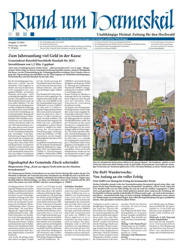 Rund um Hermeskeil Titelblatt 27/2025