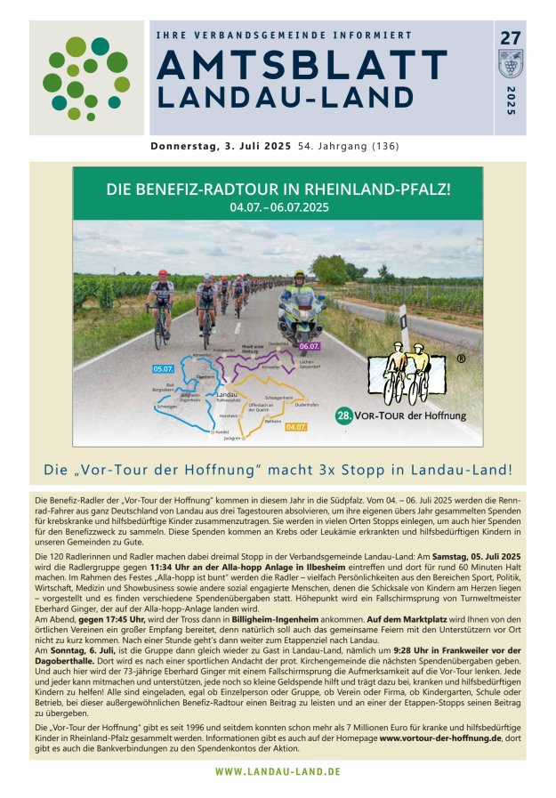 Amtsblatt VG Landau-Land Titelblatt 27/2025