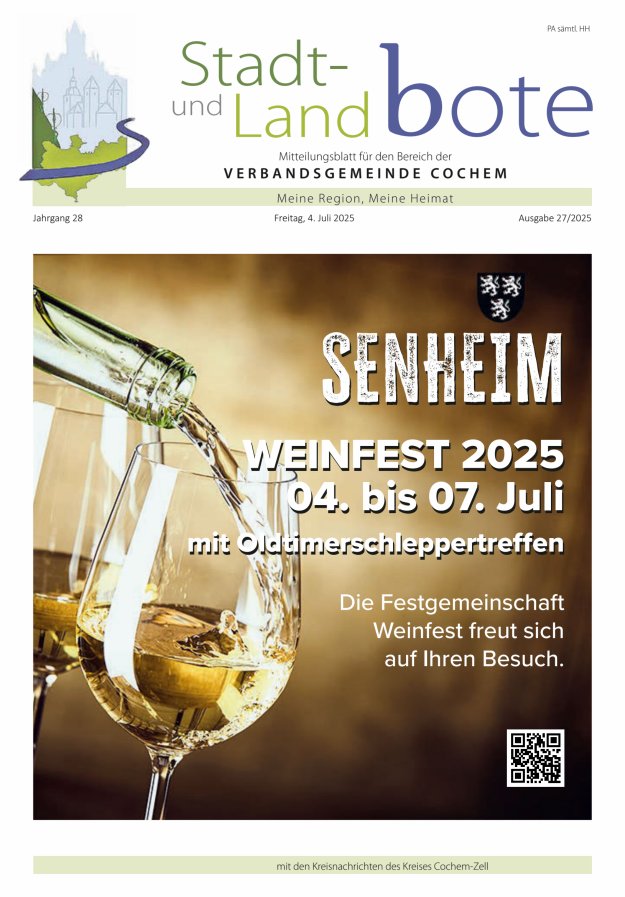 Stadt- und Landbote VG Cochem Titelblatt 27/2025
