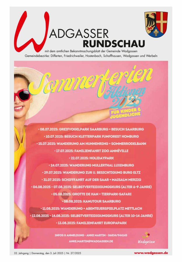 Wadgasser Rundschau Titelblatt 27/2025