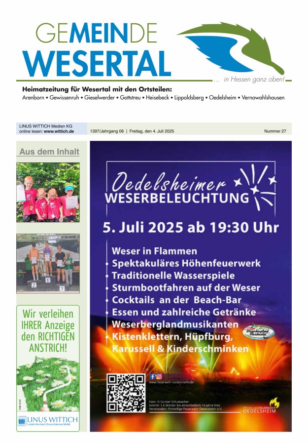 Wesertal Titelblatt 27/2025