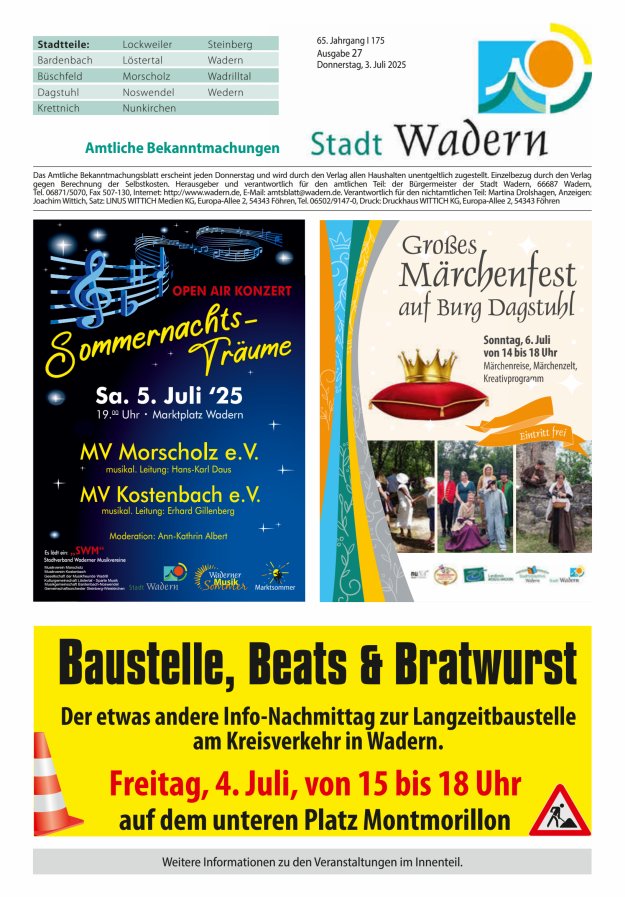 Stadt Wadern Titelblatt 27/2025