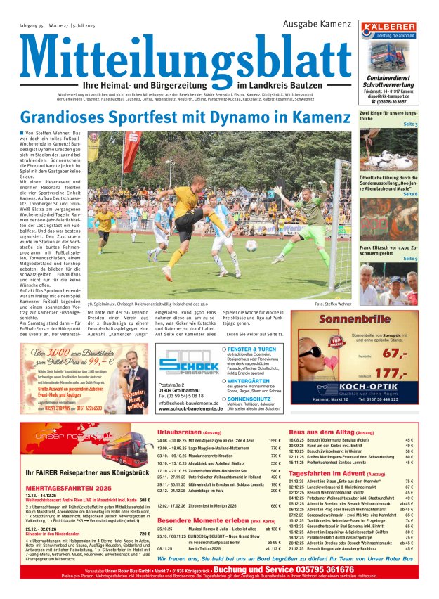 Mitteilungsblatt LK Bautzen Ausgabe Kamenz Titelblatt 26/2025