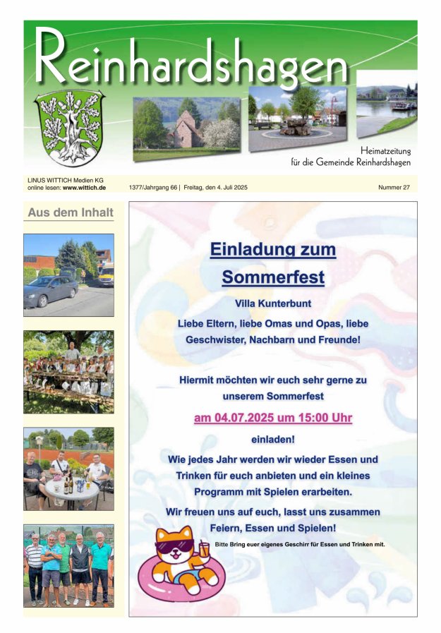 Unser Blättchen Titelblatt 27/2025