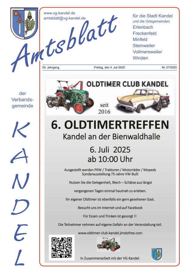 Amtsblatt VG Kandel Titelblatt 27/2025