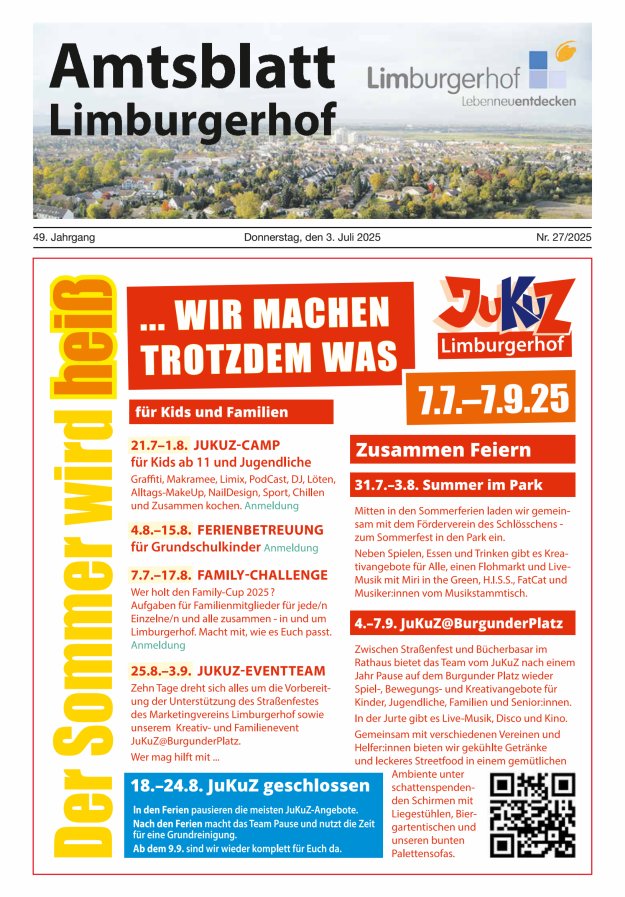 Amtsblatt Limburgerhof Titelblatt 27/2025