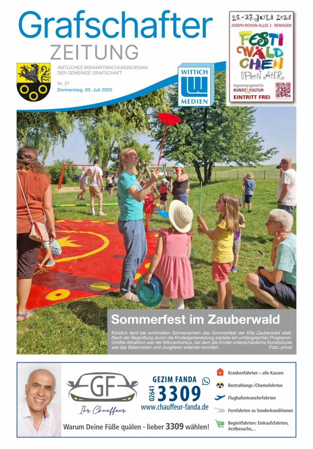 Grafschafter Zeitung Titelblatt 27/2025