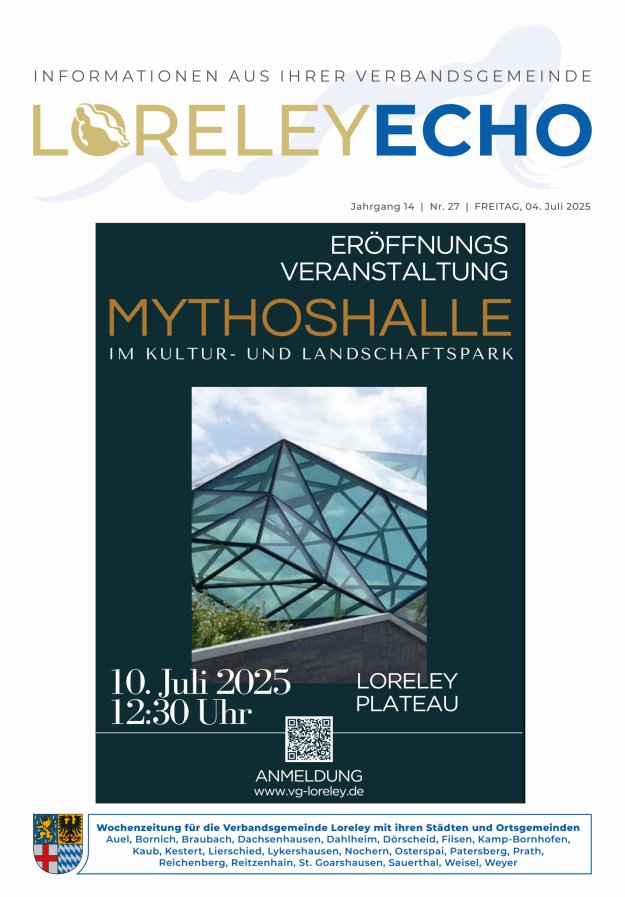 Loreley-Echo - Mitteilungsblatt der Verbandsgemeinde Loreley Titelblatt 27/2025